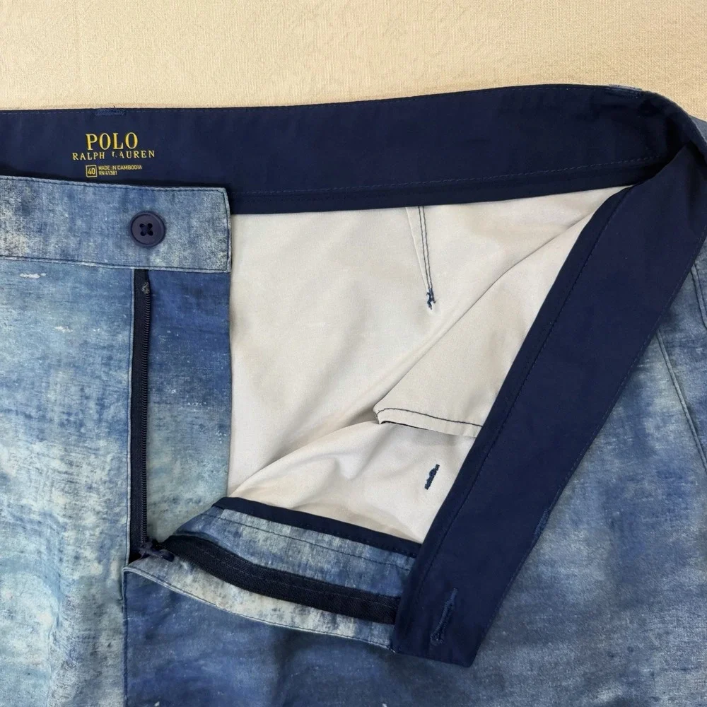 Polo Ralph Lauren Hybrid Performance Shorts Mens 40 Blue Watercolor 9